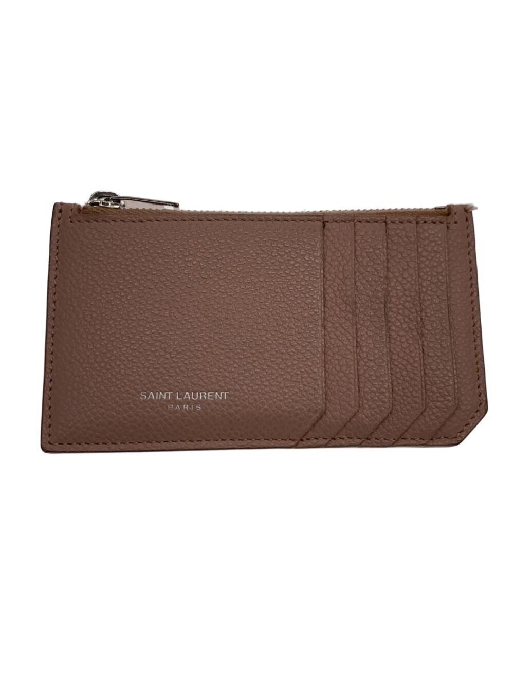 SAINT LAURENT Fragment Card Case Wallet Leather Pink